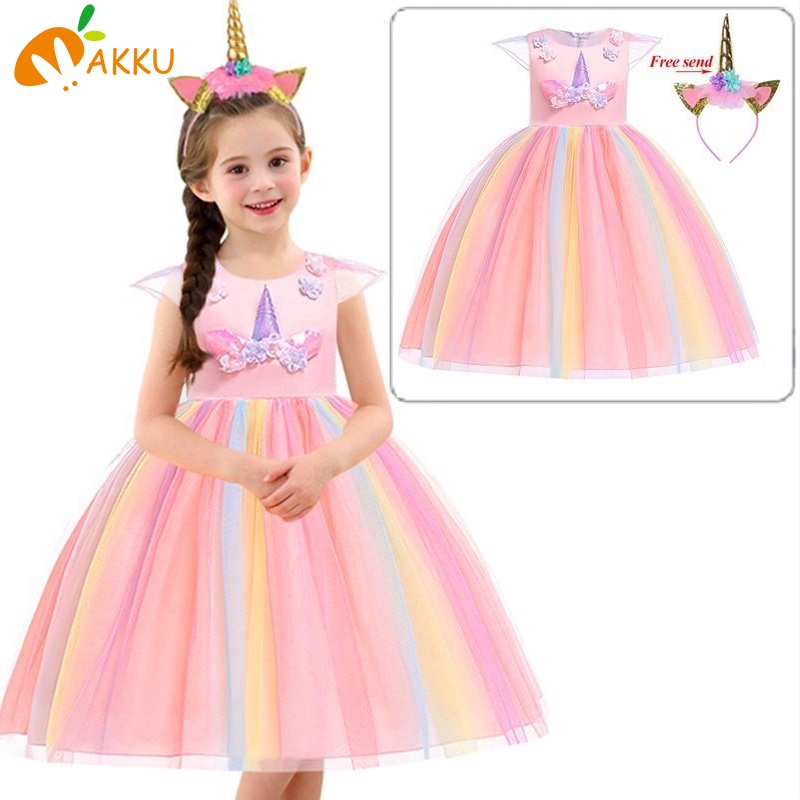 unicorn Dress for girl Cosplay Magic Fairy Role Play Cute rainbow