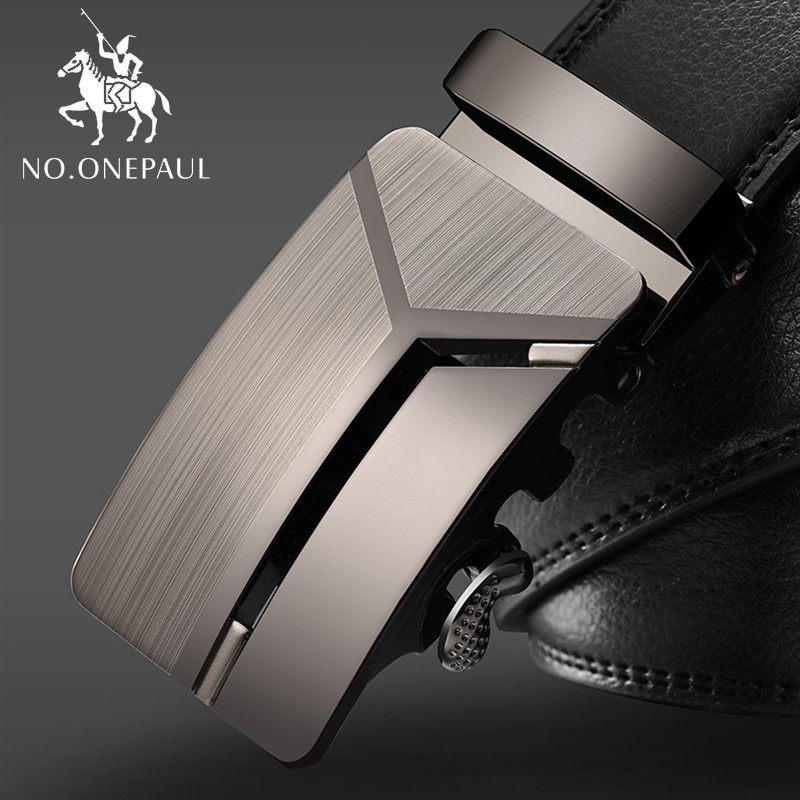 NO.ONEPAUL 12 Simple Leather Belt Men Automatic Buckle Strap Fashion ...