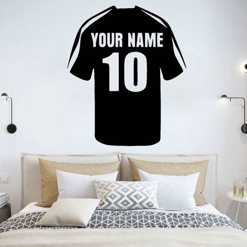 Football Player Wall Sticker Custom Name Vinyl Decal Soccer Home ...
