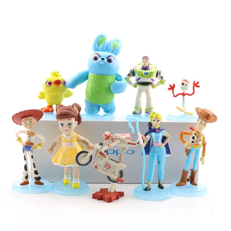 Toy Story Toys – Set of 7 Action Figures with Woody, Buzz and Jessie –  Premium Animated Collection with Keychain Included – Fun Party Supplies for