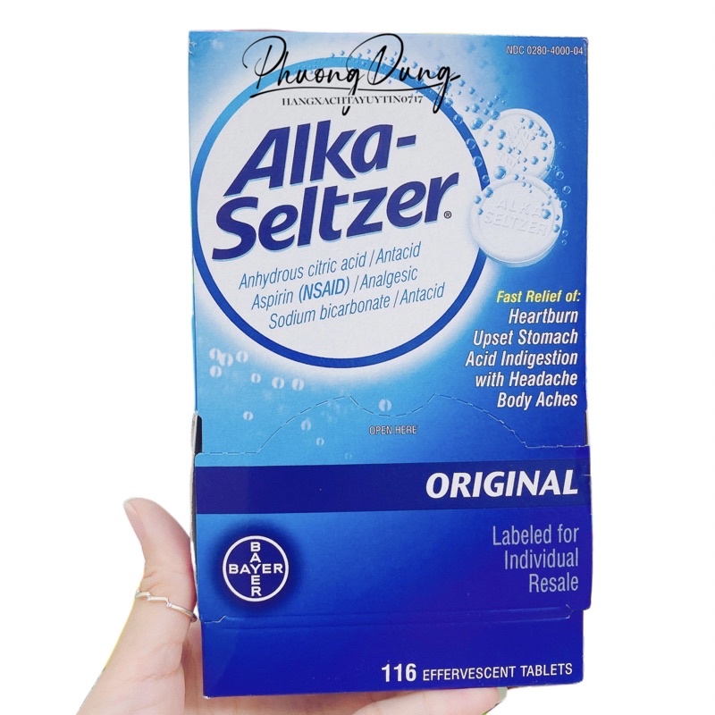 Box Of 116 Us Alka Seltzer Effervescent Tablets Stomach Pain Bloating