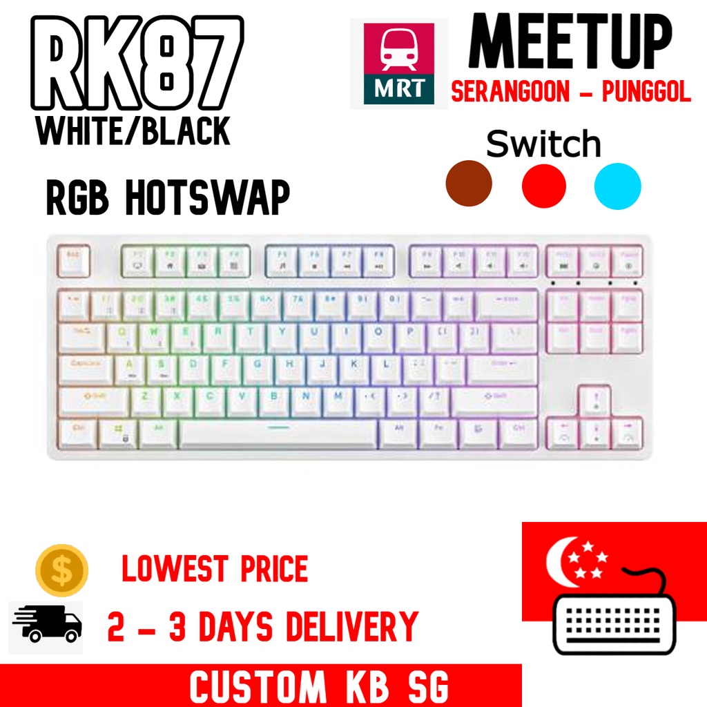 RK87 RGB mechanical keyboard wireless Hot swappable 5 pin (Local Stock ...