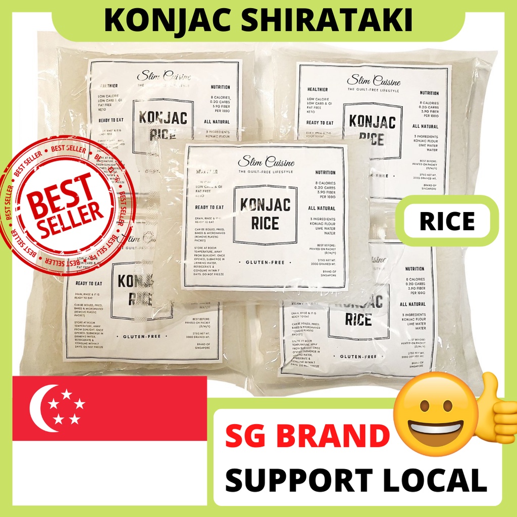 SG Stock Konjac Shirataki Rice | 5pcs x 200g | Slim Cuisine | Keto Low ...