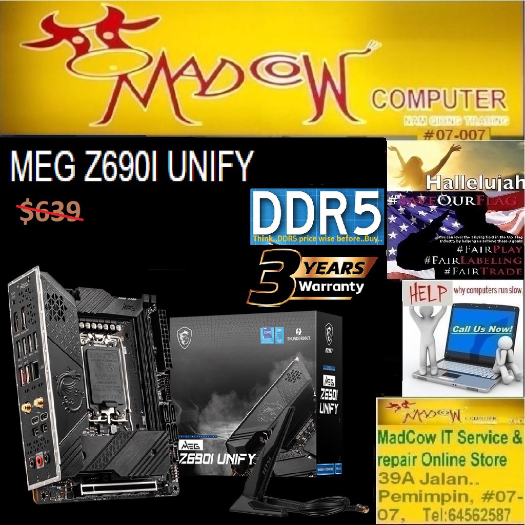 MSI MEG Z690I / Z690-I UNIFY DDR5 mITX Motherboard for LGA 1700 12th ...