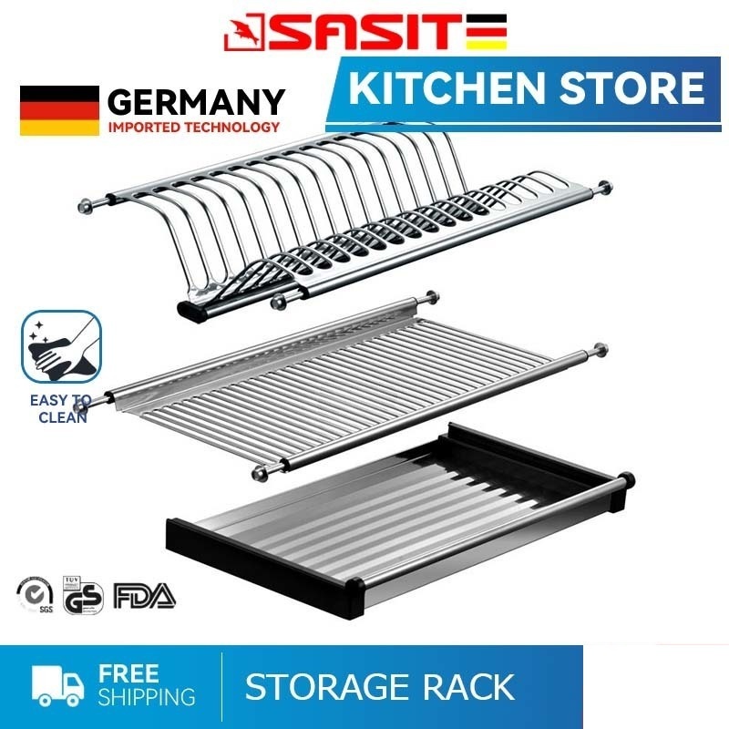 SASIT Kitchen Storage Cabinet Inner Dish Rack Drain Rack Plate Drying ...