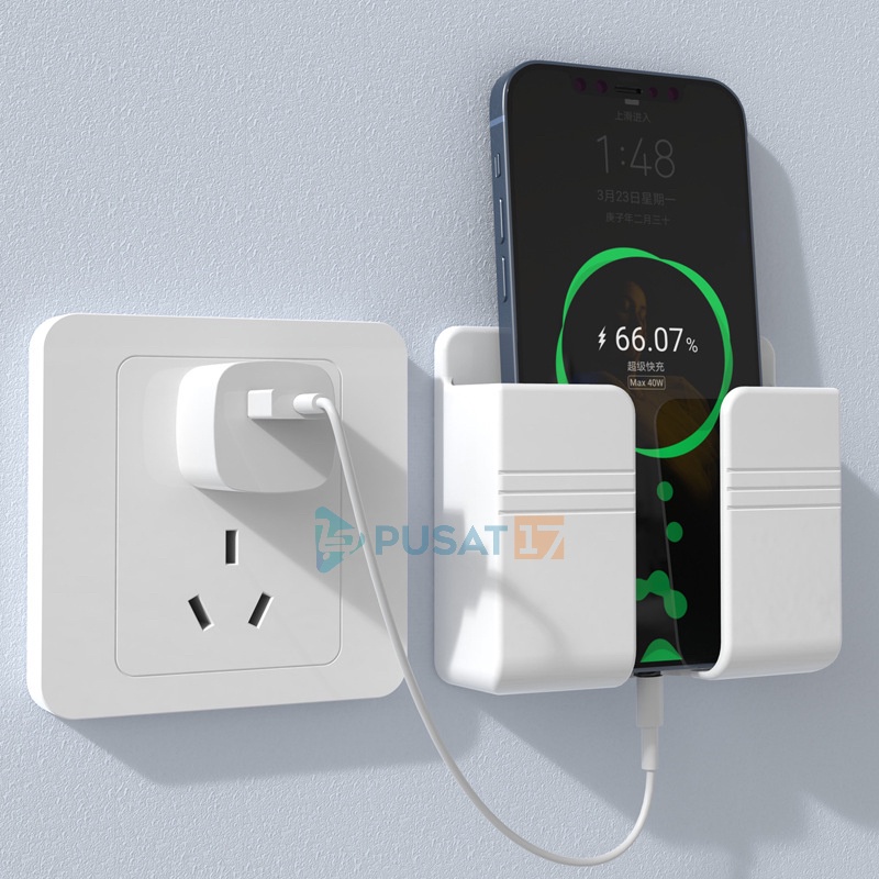 RAK GANTUNG HP CHARGER REMOTE TV AC TEMPEL TEMBOK HOLDER PHONE CAS TEMPEL DINDING HOOK HANDPHONE - Gambar 2