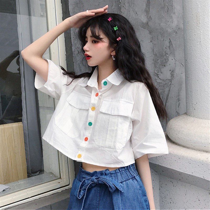 Rainbow button up skirt best sale