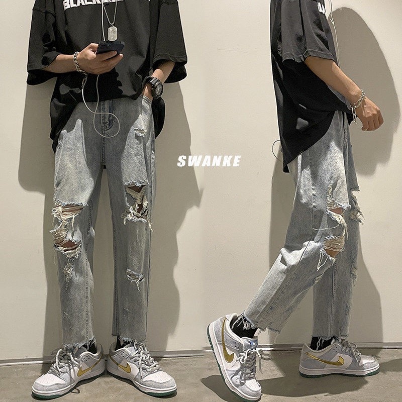 ripped baggy jeans men's