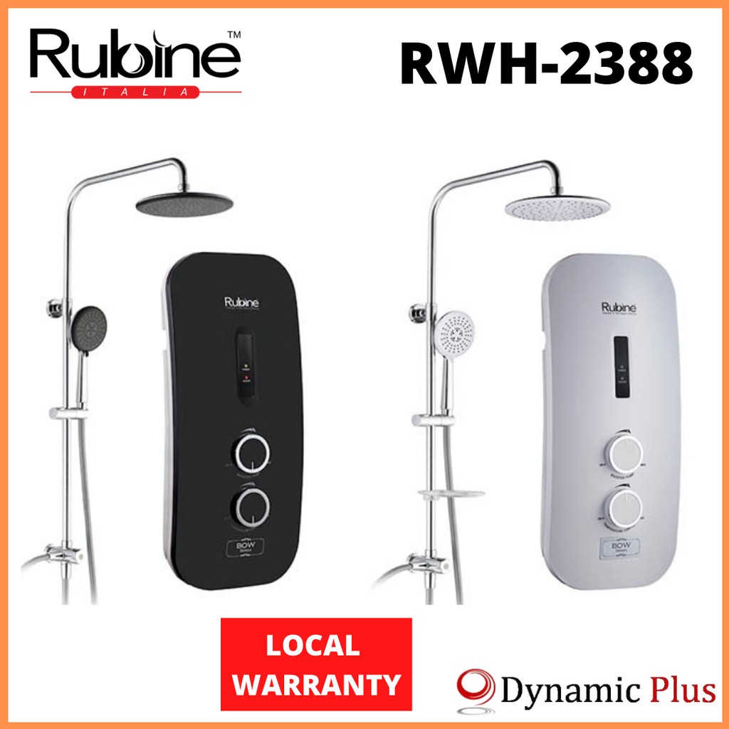 Rubine RWH2388 Instant Water Heater with Rainshower and Water Booster