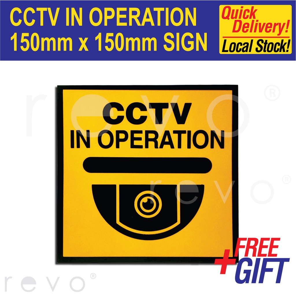 CCTV IN OPERATION REFLECTIVE 150mm x 150mm SIGN | Shopee Singapore