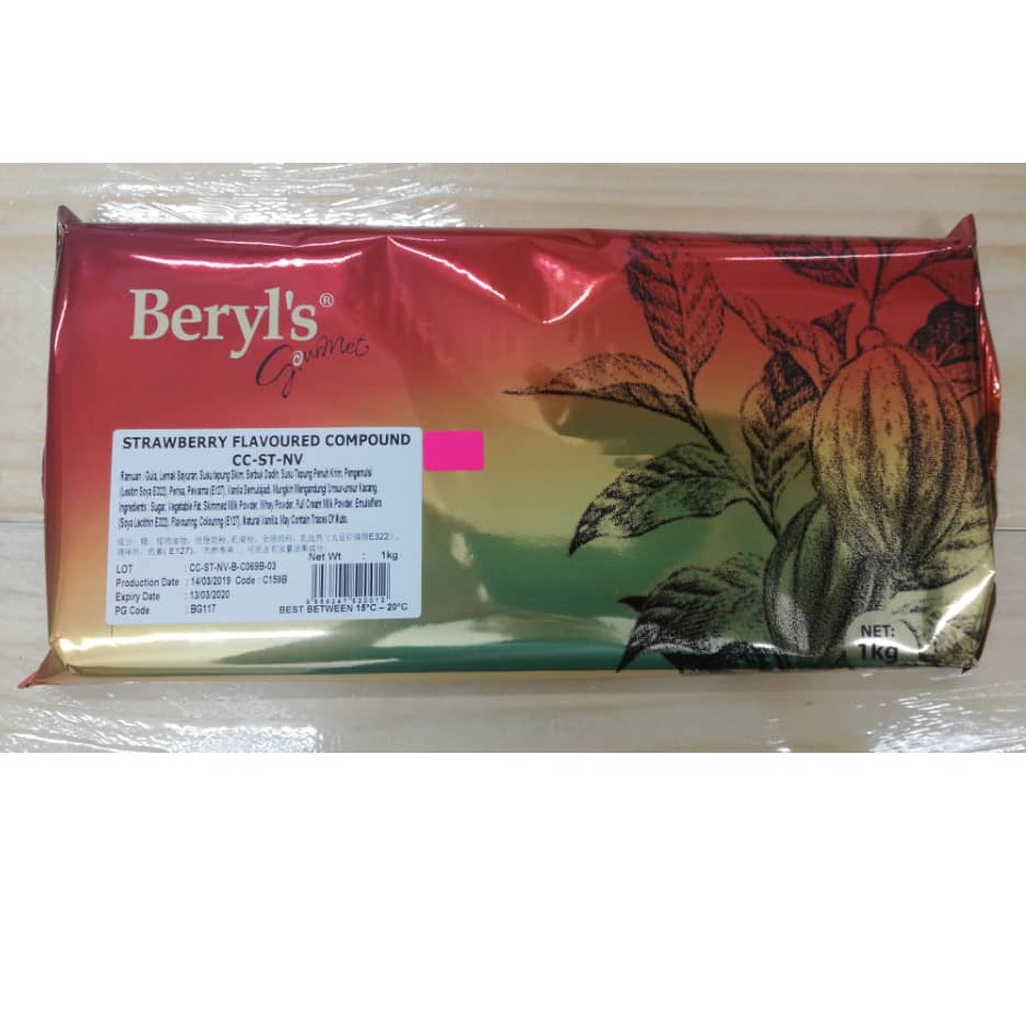 Beryl's Strawberry Chocolate Compound Block 1kg | Shopee Singapore