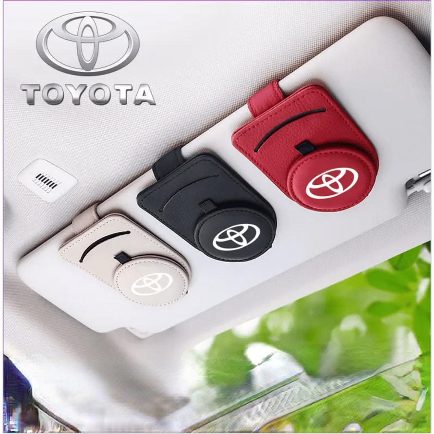 Toyota logo Car Glasses Holder Highlander CAMRY COROLLA PRADO Sun Visor