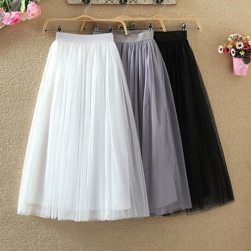 tulle pleated maxi skirt