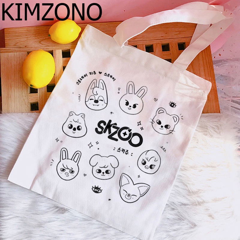 Tote Bag Stray Kids SKZOO - Borsa In Tela Kpop 38x34cm Per Fan