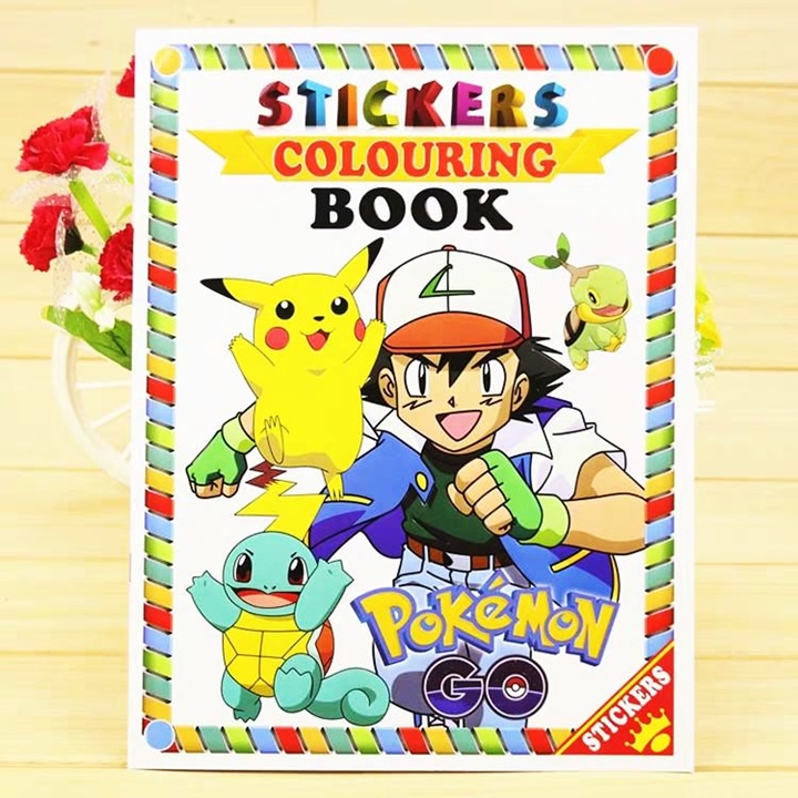 💖 A4 Pokemon Coloring Book 💖 Sticker Book Color Book Activity Book 💖 Pokemon Birthday Party ...