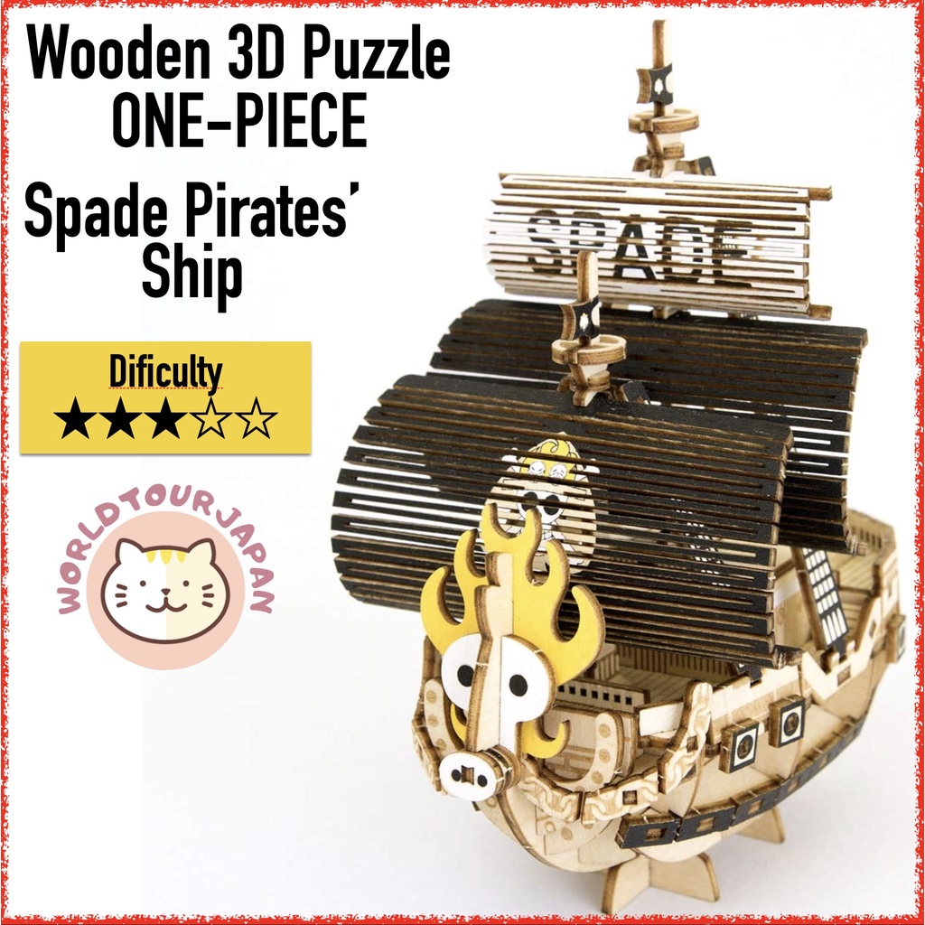 ki-gu-mi One Piece Red Force Ship Model - One Piece Model Kit Series -  Japanese Miniature Wooden 3D Puzzle for Adults and Teens - Fun DIY Wood  Craft