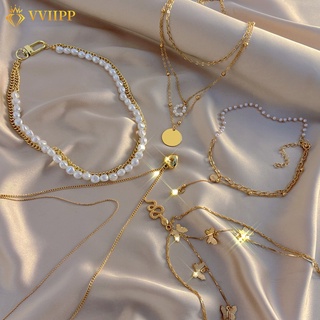  YEEZII 5 Pcs Gold Initial Necklaces for Women Trendy