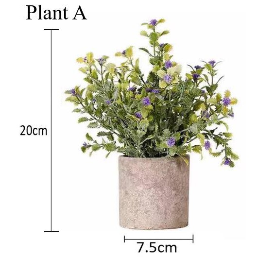 Small Potted Artificial Table Plants, Mini Fake Rosemary Plant Faux