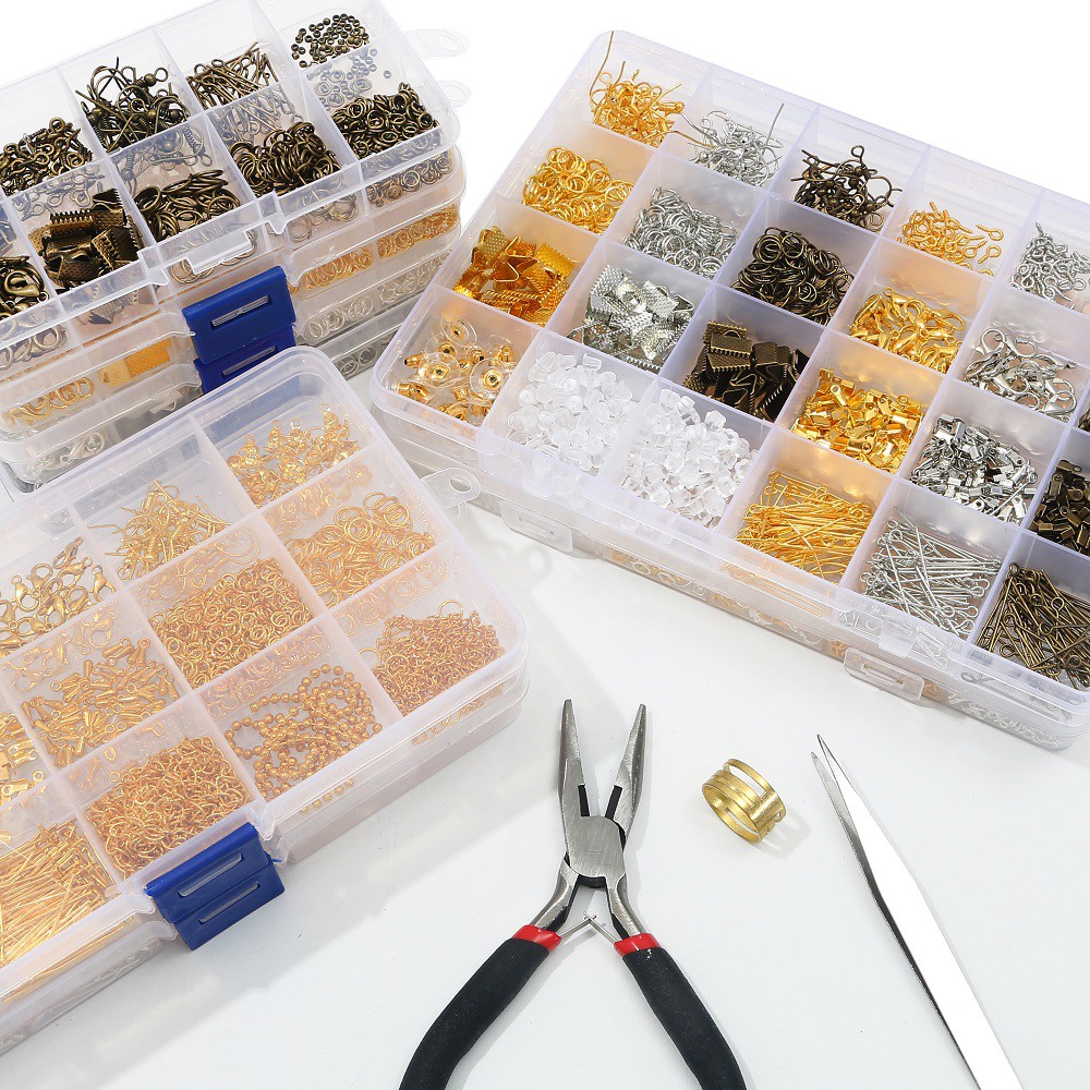 DIY Accessories Jewelry findings Set Open Jump Rings,Earring Hook,Lobster Clasps hooks,Jewelry Making Supplies Tools