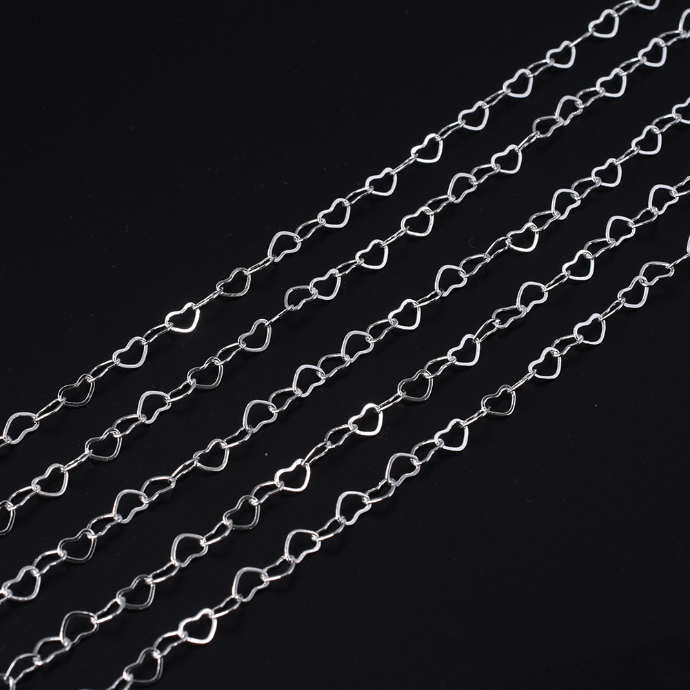 【JS486】2M/lot 5*3mm Copper Heart-shaped Chain Semi-finished Bracelet Necklace DIY Handmade Jewelry Accessories