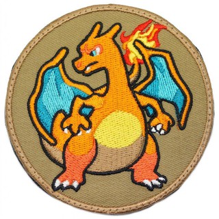 Shiny Charizard Iron on Patch Metallic Embroidered. Pokemon Patch. 