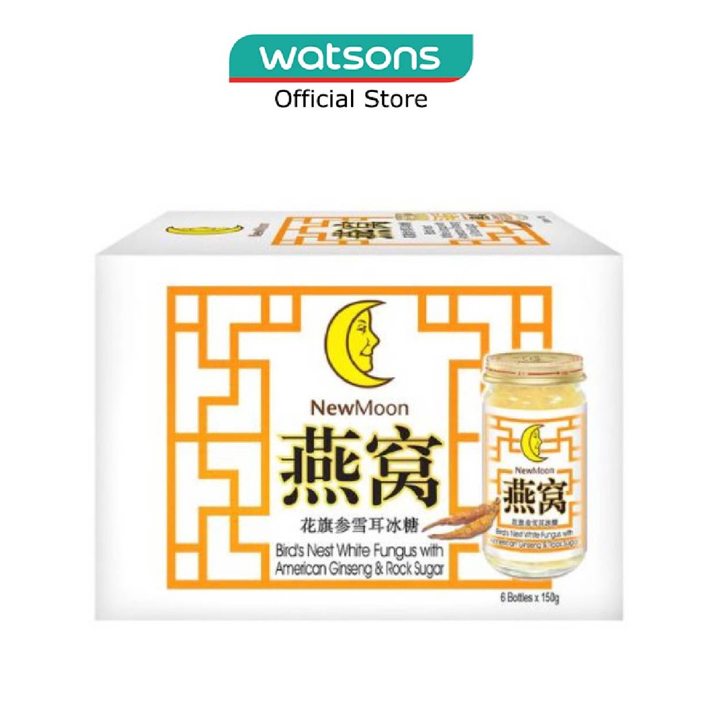NEW MOON Bird Nest White Fungus With American Ginseng & Rock Sugar (Marine Collagen) 150g x 6s