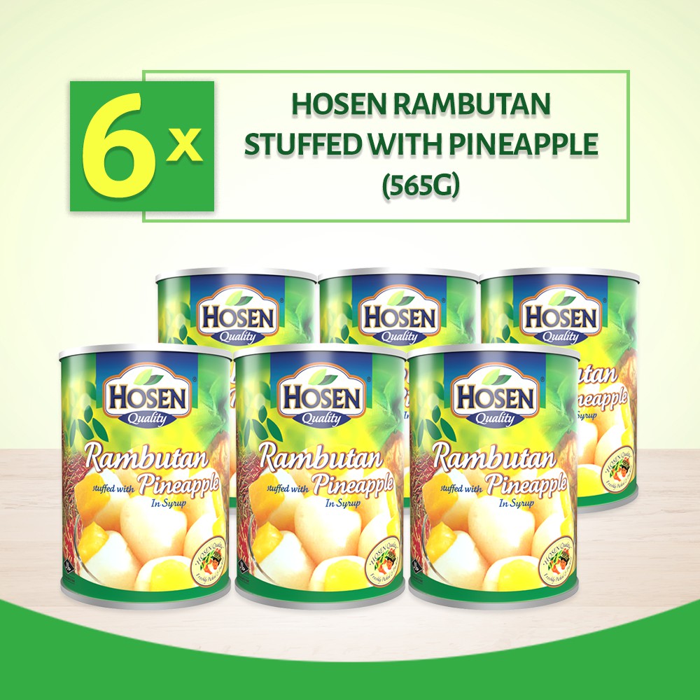 [Bundle of 6] Hosen Rambutan Stuffed with Pineapple 565g (Exp: 09/2026 ...