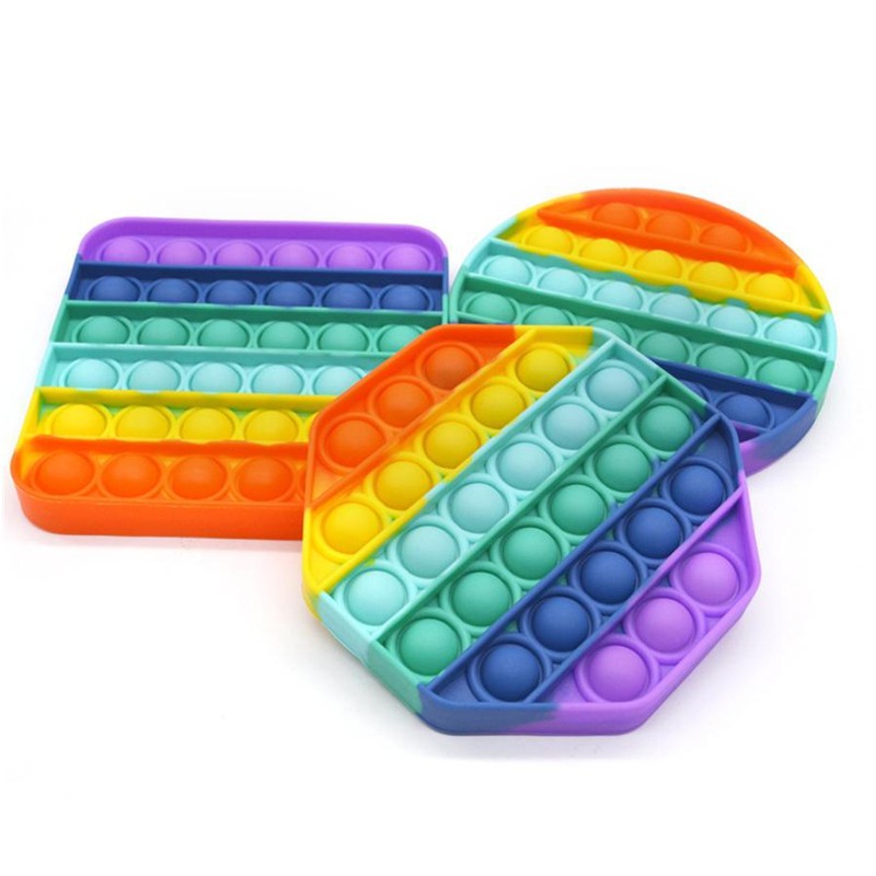 Pop it finger toys rainbow multi pop its rainbow colors | Shopee Singapore