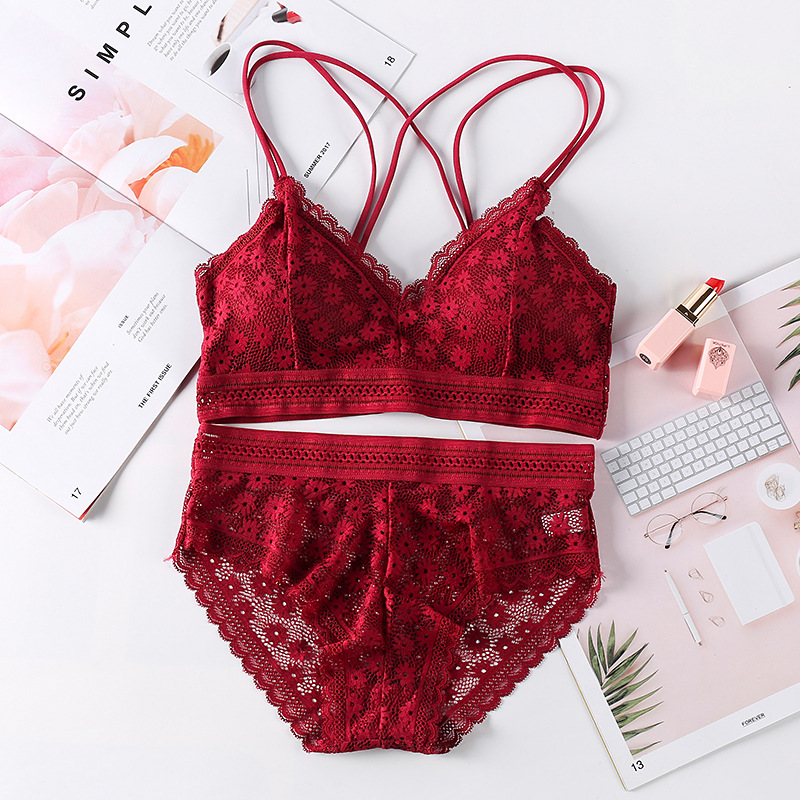 Beauty Back Sexy Women s Underwear Set Transparent Lace Push up Bra and Panty Sets Female Brassiere Embroidery Lingerie Set Shopee Singapore