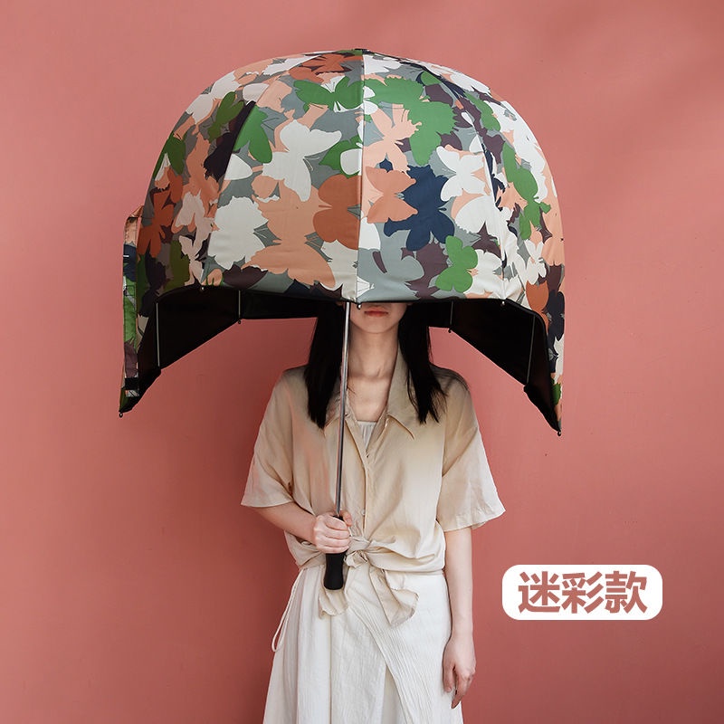 Creative Helmet Vinyl Umbrella Rain or Rain DualUse Hat Umbrella