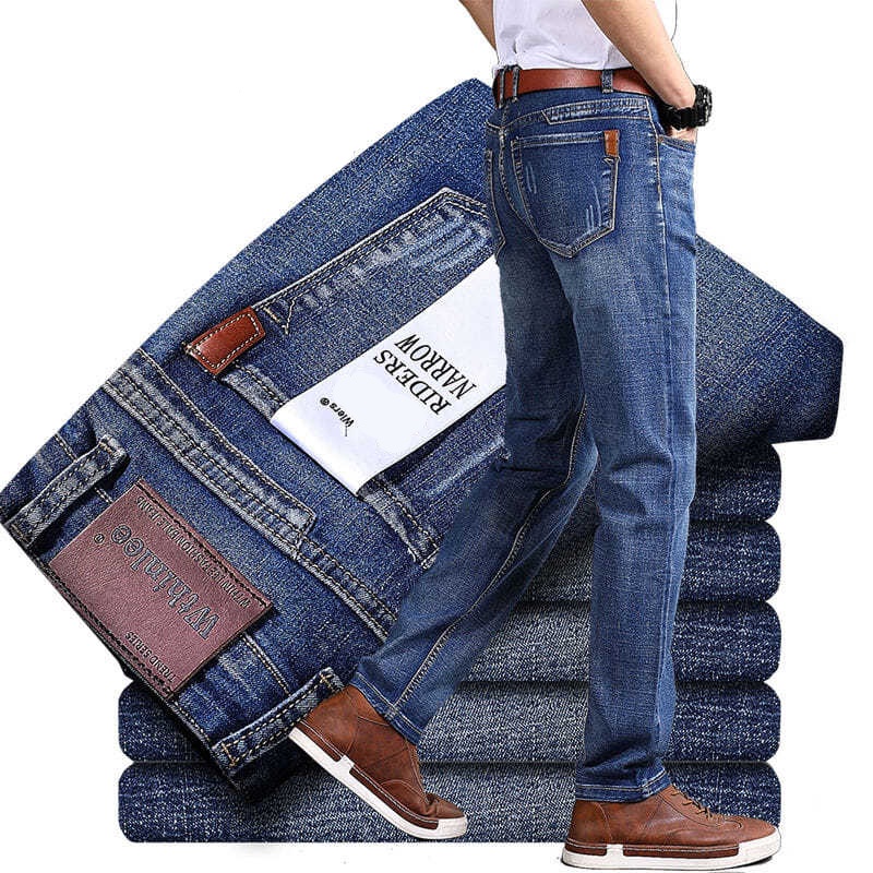 [28-40] Denim Jeans Men Korean Elastic Soft Comfortable Does Not Fade ...