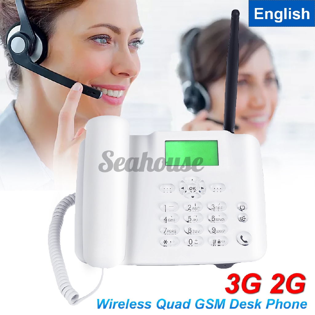 3G/2G Fixed Wireless GSM Desk Phone SIM Card Mobile Desktop Telephone Home