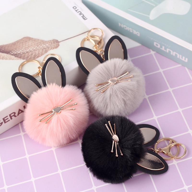 Fur clearance ball keychain