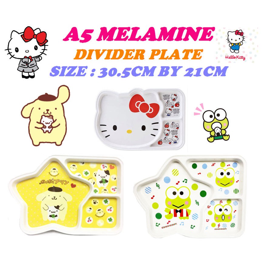 SANRIO MELAMINE DIVIDER PLATE*HOT/COLD*BOWL*DINNERWARE*CATE*FANCY*HELLO ...