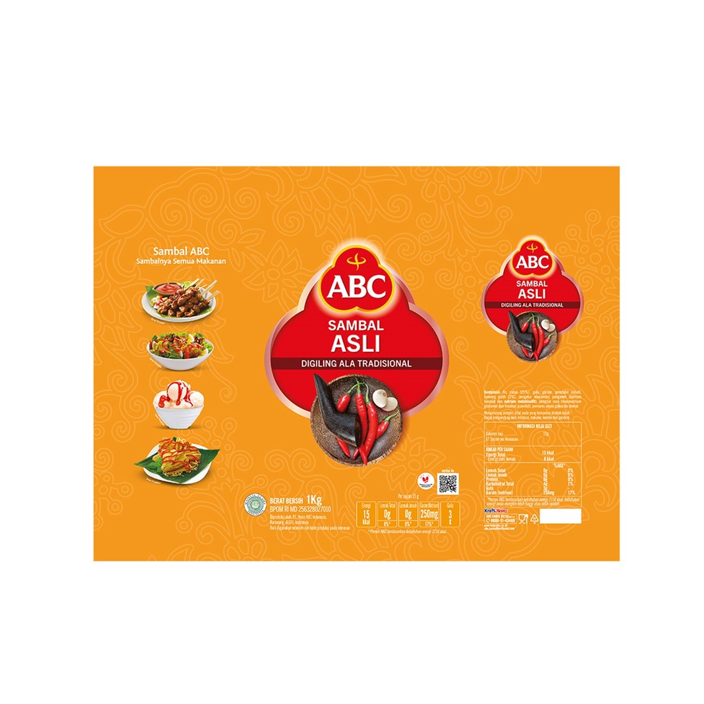 ABC Saus Sambal Asli 1 kg - Multi Pack 3 pcs - Gambar 3