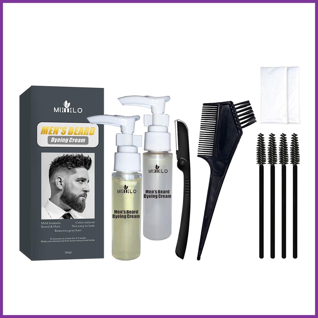 Beard Dyeing Cream Selfheating Facial Hair Dye for Men Gradual Beard