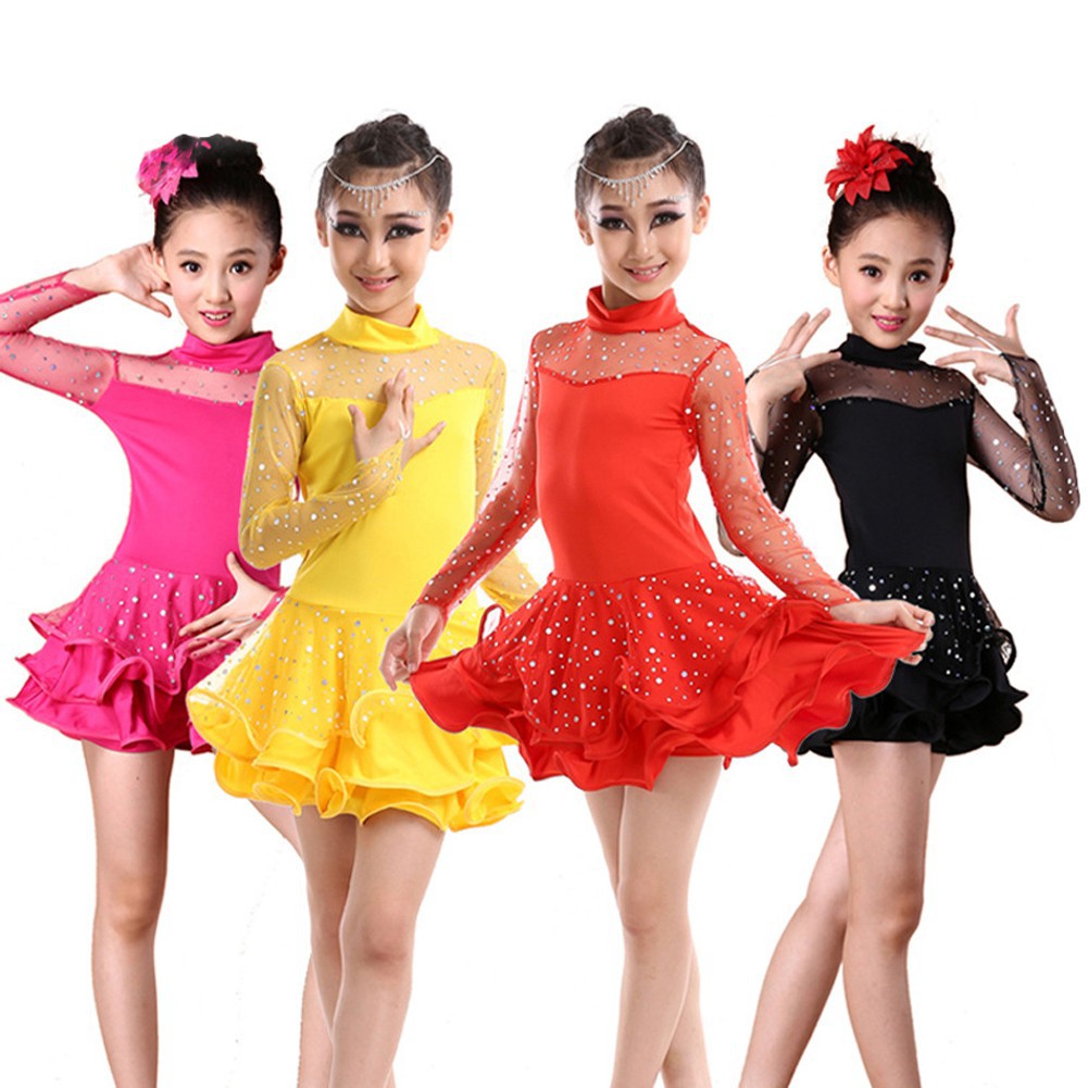 Kids Latin Dance Dress Samba Girls Dresses Cha cha Competition Ballroom Costume