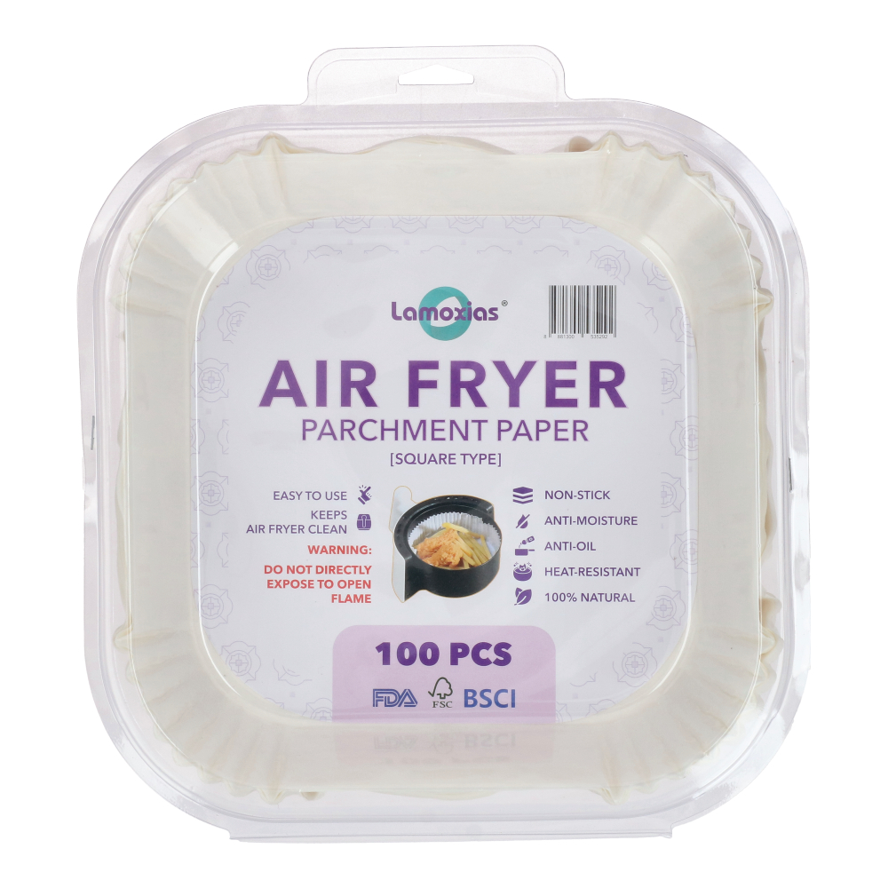 Lamoxias 100pcs Disposable Parchment Baking Liners Tray Air Fryer Paper