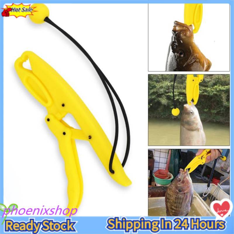 Durable Plastic Floating Fish Lip Grip Gripper Grabber with Elastic Lanyard  Fishing Tackle