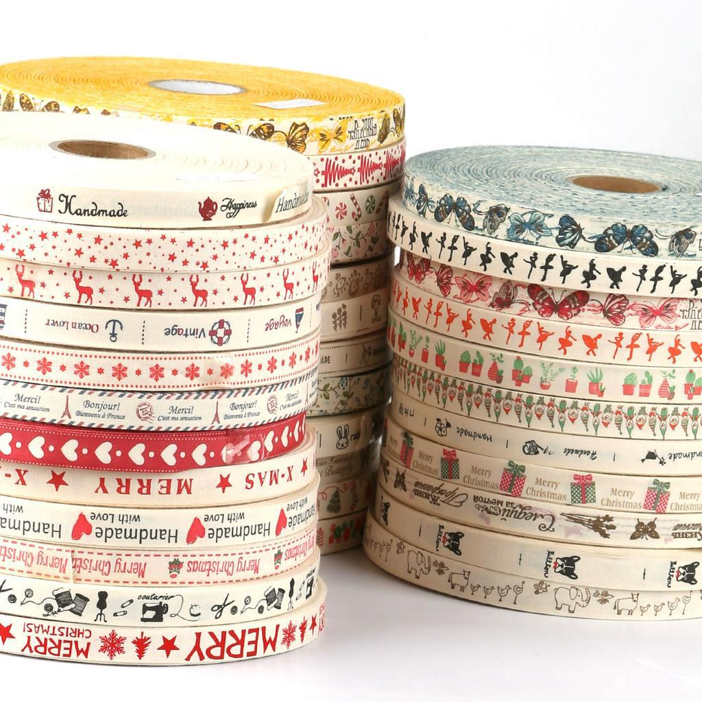 5 Yards DIY Cotton Ribbon Handmade Cartoon Printed Ribbons ...
