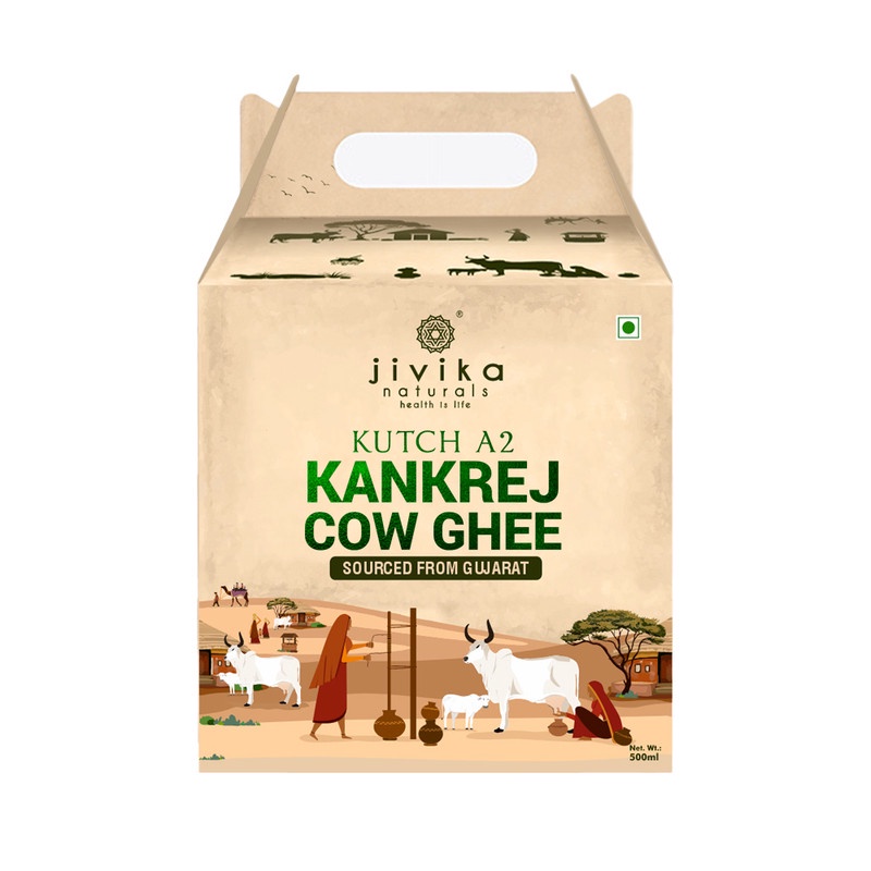 JIVIKA NATURALS® Premium A2 Kankrej Cow Ghee 500ml Vedic Bilona Ghee