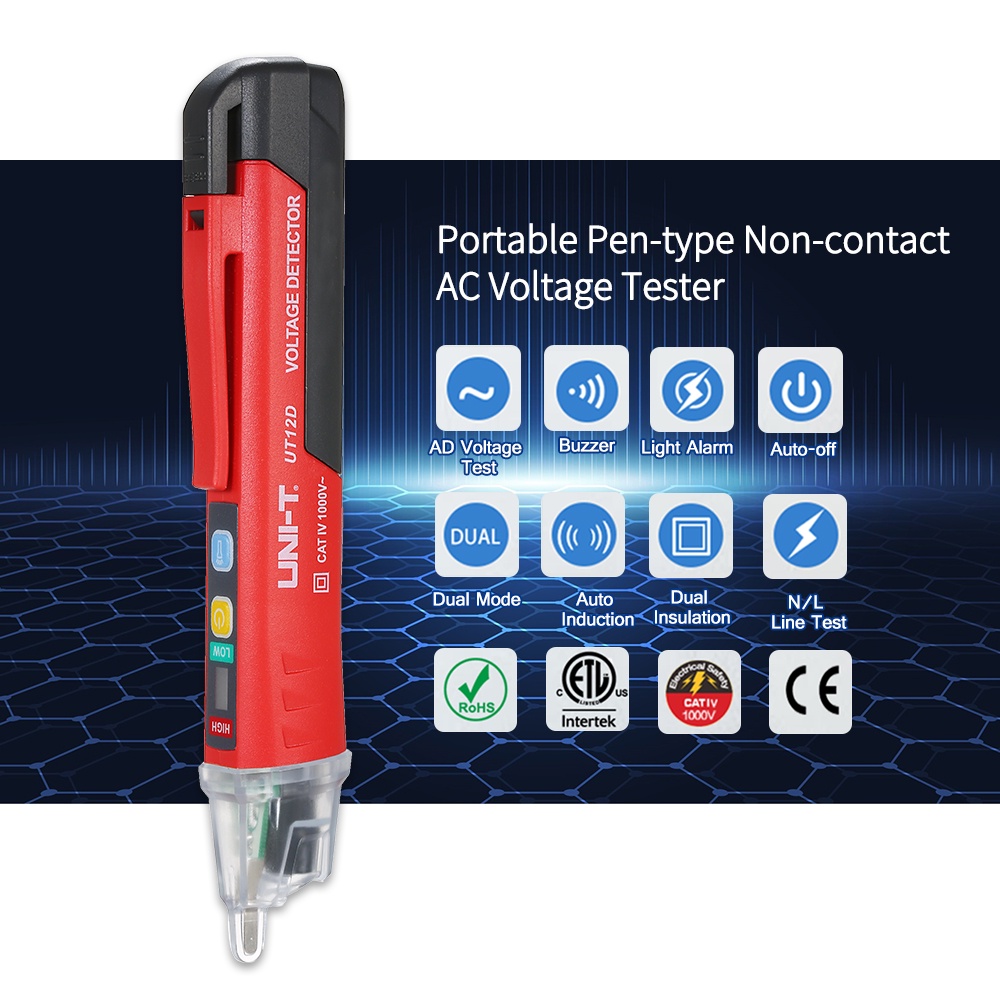 COD  Portable Electric Tester Pen Screwdriver AC Voltage Detector Pen Alert Detector Pen with Sound and Light Alarm Flashlight