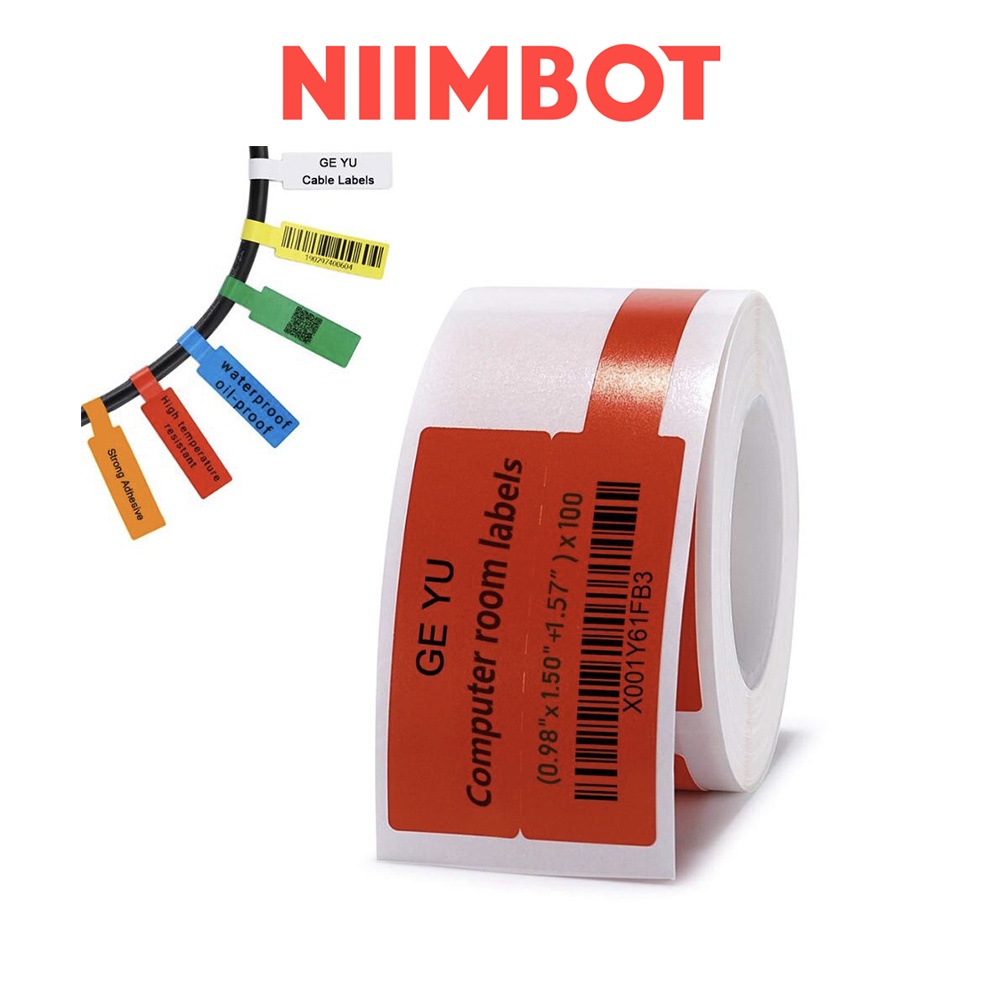 [for B21 B1 B3S] [Cable Series] NIIMBOT Cable Label Sticker Waterproof ...