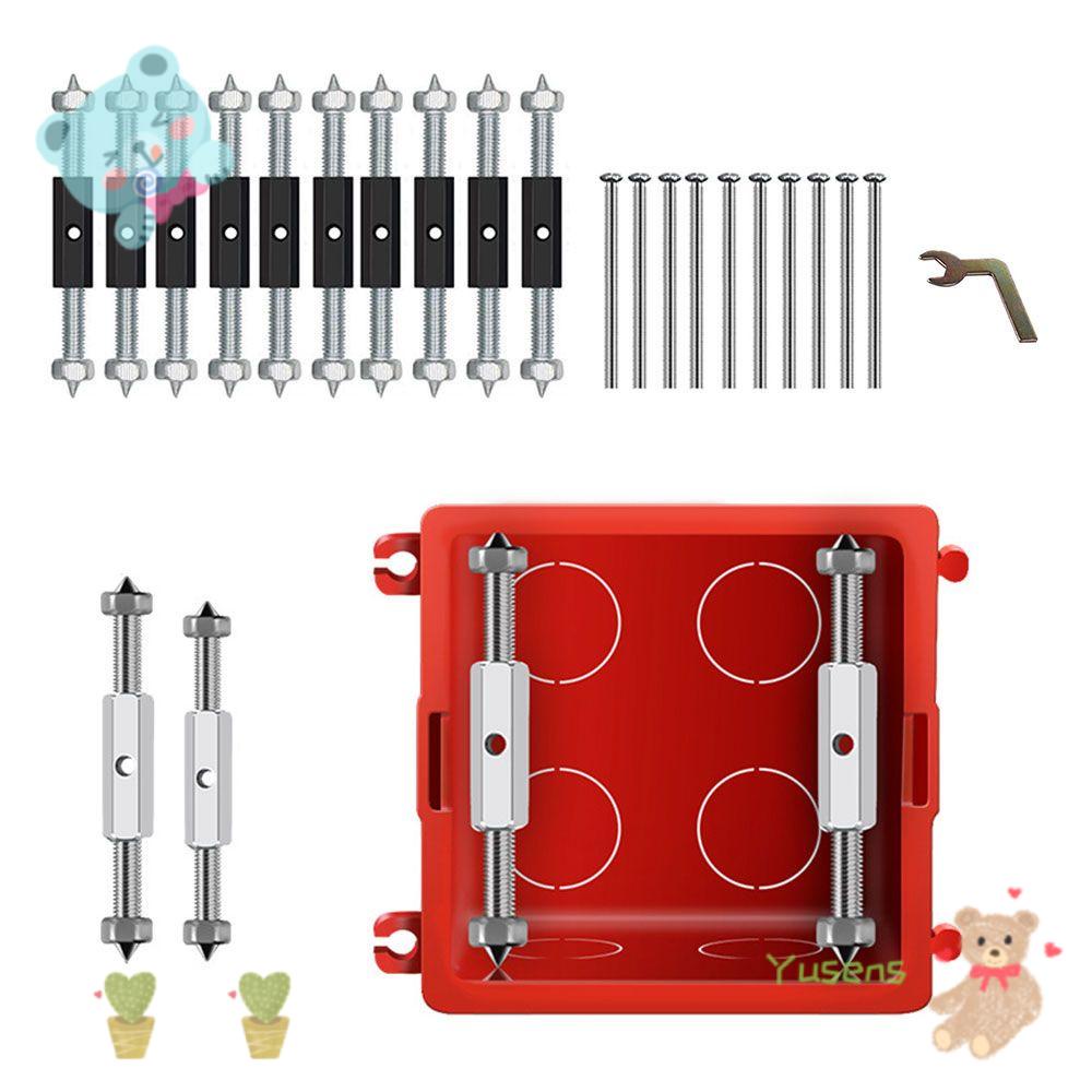 YUSENS 2/10PCS Metal/Insulation Dark Box Repair Pole Bottom Socket Switch Recovery Cassette Repairer 86/118/120 Type Repair Tool Damage Wall Mount Junction Box Kit Screws Support Rod