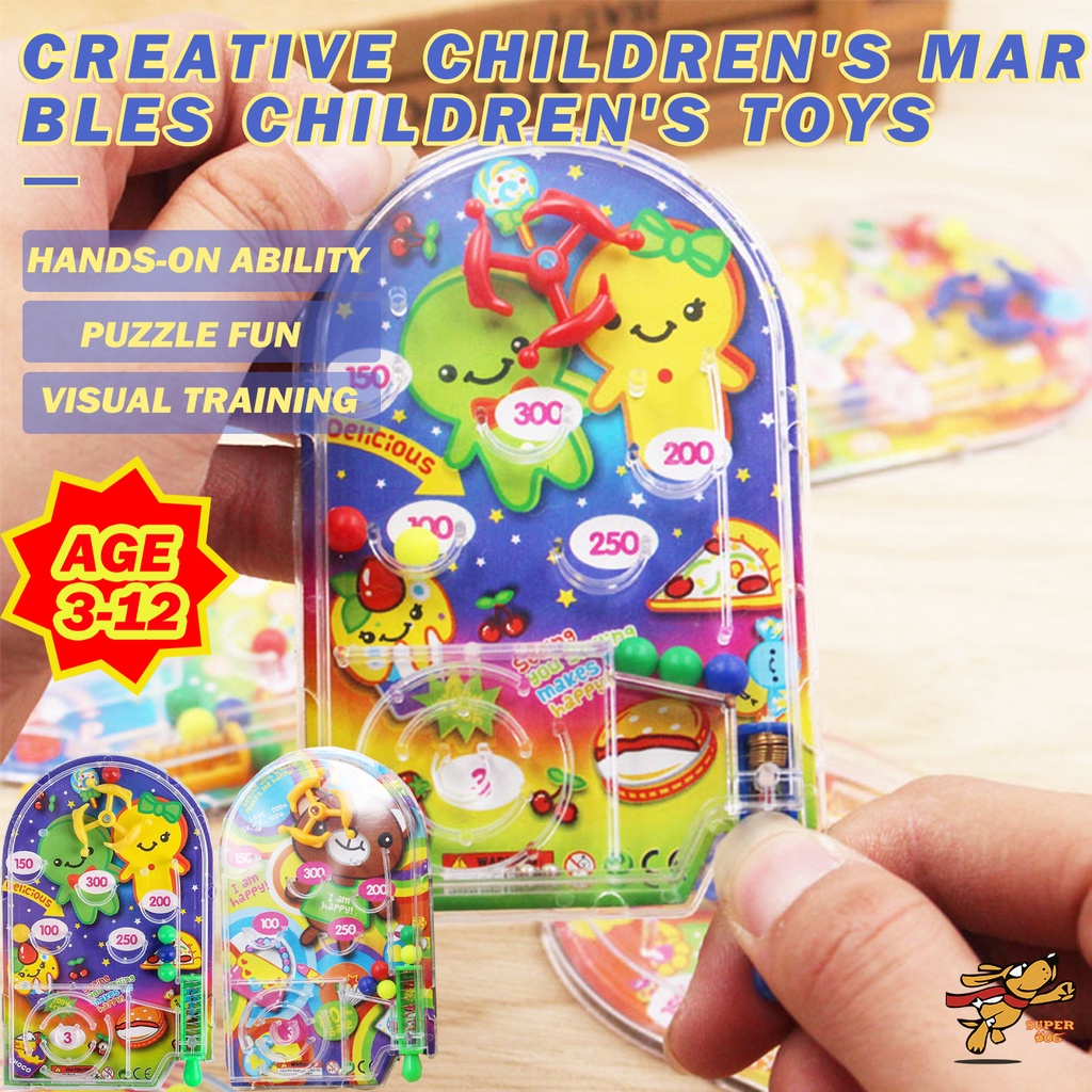 ?Local Ship?Fun Kids Toys Pocket Pinball Toys Cartoon Handheld Game Machine Catapult Scorer Mini Birthday Gift