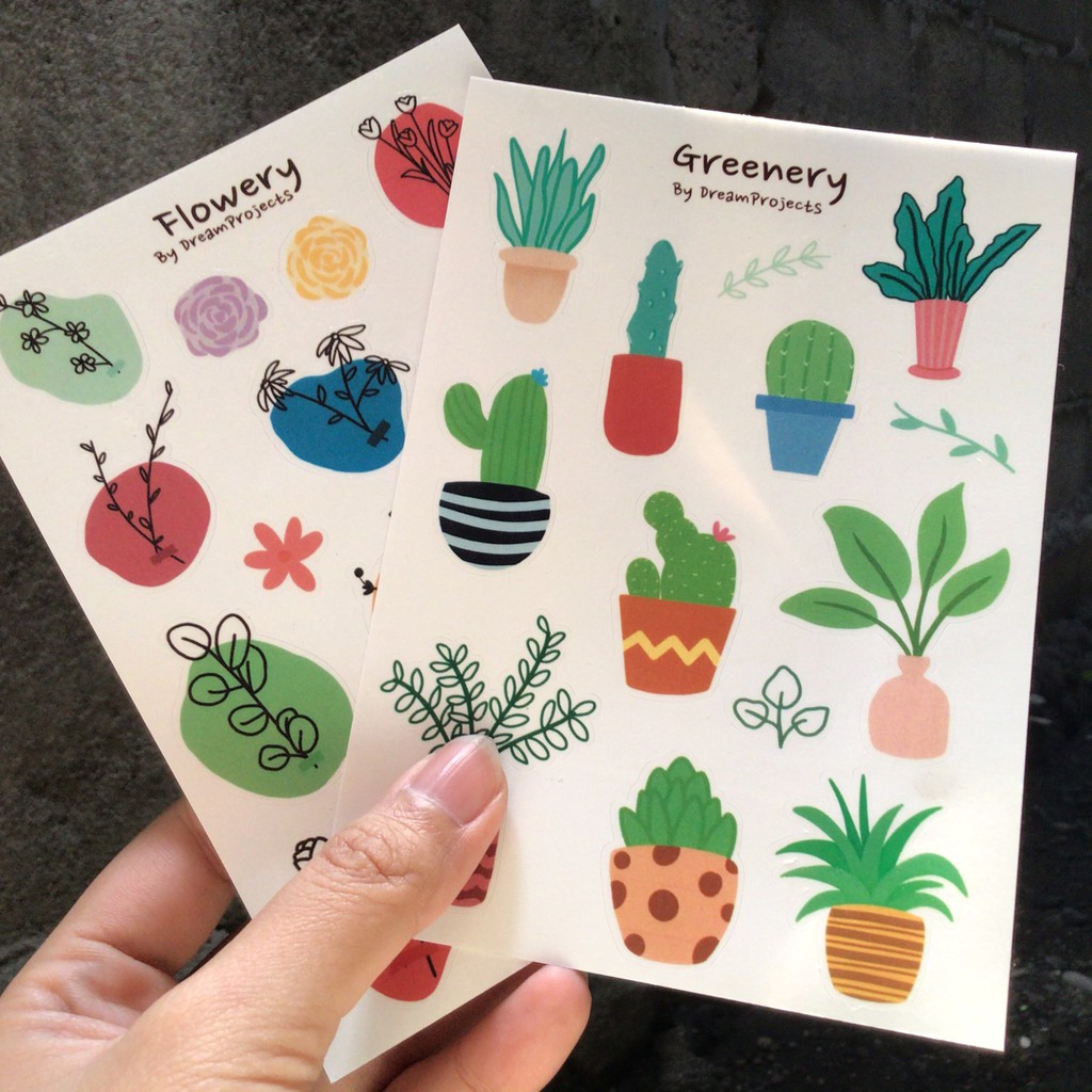 Greenery Flowery sticker Sheet Deco sticker Journalling sticker Bujo ...