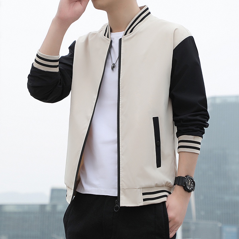 Ready Stock Men's Sports Jacket Casual Plus Size Solid Color Jacket