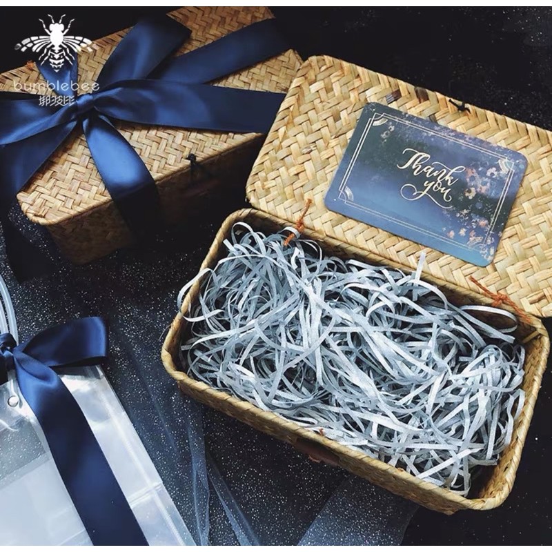 SG Premium ribbon gift basket box rattan storage staws for birthday packaging anniversary
