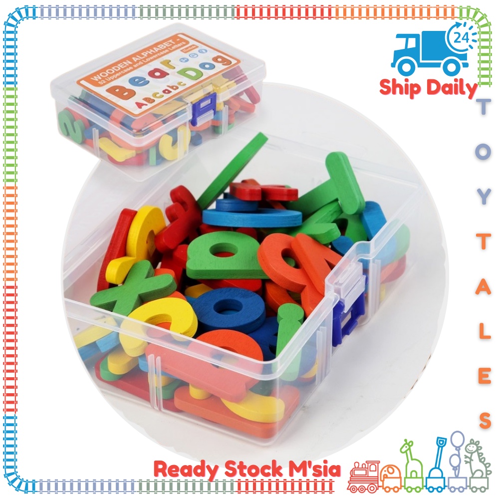 Wooden Alphabet Box Set 3D Alphabet Kids Early Learning Montessori ...