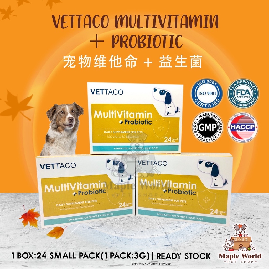 [EXP 24/05/2026] Vettaco Multivitamin Probiotics Dog Supplement Probiotics Improve Digestion